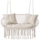 Double Hanging Chair Swing Gardlov 300kg, Cream
