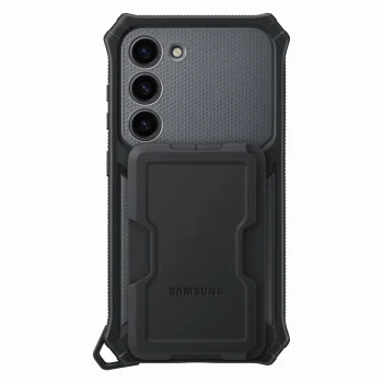 Samsung Galaxy S23 Rugged Gadget Case with Ring Holder & Stand, Gray