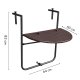 ModernHome Folding Hanging Balcony Table, Brown