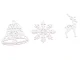 Wooden Christmas Tree Ornaments, Decorations, 20 Pcs, White