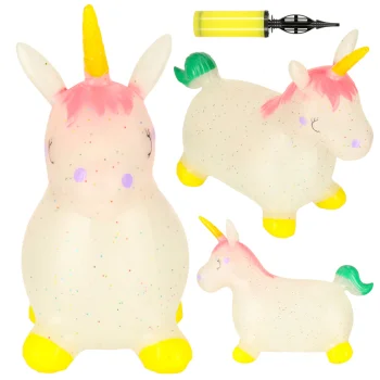 Rubber Bouncy Unicorn Toy for Kids with Pump KX3187