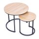 Round Nesting Coffee Table Set of 2 Industrial Loft Style ModernHome
