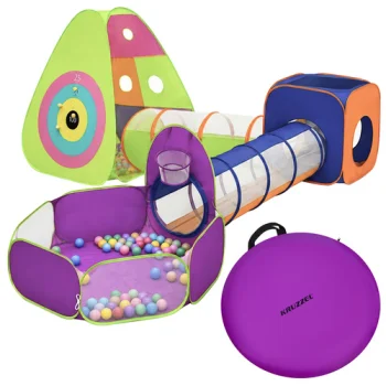 Kruzzel 5-in-1 Kids Play Tent with Tunnels and Balls