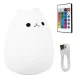 Kids Bedside Table LED Lamp Night Light with Remote USB RGB, Cat