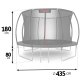 Neo-Sport NS-14C231 dārza batuts ar iekšējo tīklu, 435 cm