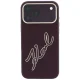 Karl Lagerfeld Smooth Big Resin Signature Logo Case for iPhone 18 Pro Max / 17 Pro Max, Burgundy