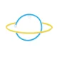 Forever Light SATURN LED Neon Sign, Yellow/Blue
