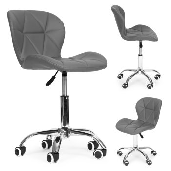 ModernHome Swivel Office Chair with Wide Back, Adjustable Height Task Chair, Grey