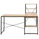 ModernHome Corner Desk with Bookshelf, Light Oak