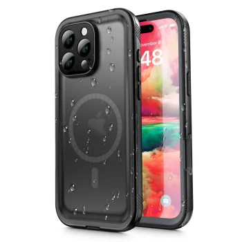 Apple iPhone 16 Pro 6.3'' Tech-Protect ShellBox MagSafe IP68 Case Cover, Black