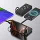Wozinsky W11-B 10000mAh 10W Power Bank with Built-in Cables and Flashlight, Black