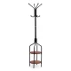 ModernHome Standing Coat Rack with 2 Shelves 8 Hooks Hall Tree, 180 cm, black