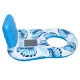 Inflatable Pool Lounge Chair Float with Canopy and Backrest 140 x 78 cm, Blue