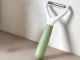 Ergonomic Vegetable and Fruit Peeler with Double Blade, white-green