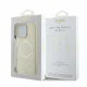 Guess Saffiano Peony Classic Logo MagSafe Case for iPhone 16 Pro, Gold