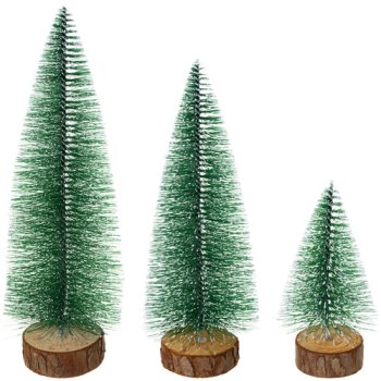 Mini Christmas Trees Set of 3 Ruhhy 27091, Frosted Tabletop Holiday Decor
