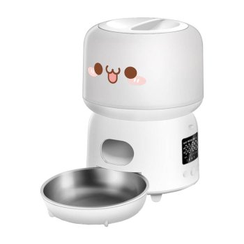 Automatic Pet Feeder Rojeco 3L Button Version - White Smart Dispenser