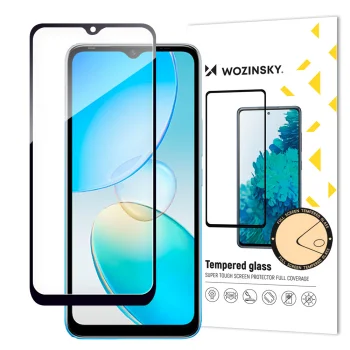 Apsauginis stiklas Wozinsky Full Glue telefonui Infinix Hot 12i su juodu rėmeliu