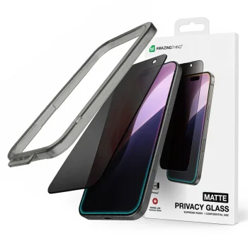AmazingThing iPhone 17 Pro Tempered Glass Titan FusionFilter 7 Matte Privacy