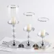 Set of 3 Decorative Goblet Candle Holders, Silver
