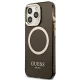 Guess Gold Outline Translucent MagSafe Case for iPhone 13 / 13 Pro - Black