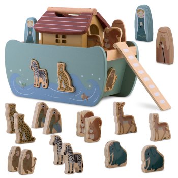 Wooden Toy Noah's Ark with Animals NK-862 Nukido