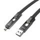 BlitzWolf BW-HDC7 4-in-1 USB, USB-C & Lightning Cable 240W 1.2m, Black