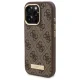 Apple iPhone 16 Pro 6.3\'\' Guess 4G Logo Plate Magsafe Case Cover, Brown