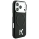 Karl Lagerfeld Grained Embossed Ring & Kameo MagSafe Case for iPhone 18 Pro / 17 Pro, Black