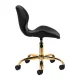 4Rico QS-06G Cosmetic Stool with Backrest, Black/Gold