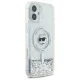 Karl Lagerfeld Liquid Glitter Choupette Case for iPhone 16, Transparent