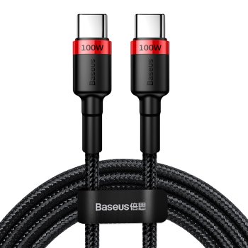 Baseus Cafule Cable USB Type C to USB Type C 100W 2m, Black / Red
