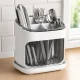 Kitchen Cutlery Drainer and Organizer, Grey