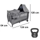 Foldable Travel Baby Cot Playpen with Changing Table and Mattress, Grey/White
