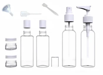Travel Cosmetic Container Set AG623, 9 pcs, Clear