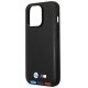 Apple iPhone 14 Pro 6,1\" BMW Leather Stamp Tricolor Magsafe Case Cover (Bmhmp14l22ptdk), Black