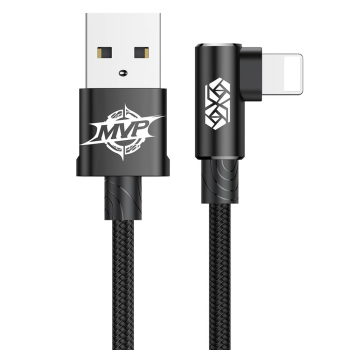 Baseus MVP Elbow USB / Apple Iphone Lightning Data Charging Cable 2A 1m, Black