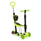 ECOTOYS 3-in-1 Kids Scooter with Seat and Light-Up LED Wheels, Green