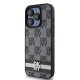 DKNY iPhone 15 Pro Case Leather Checkered Mono Pattern, Black