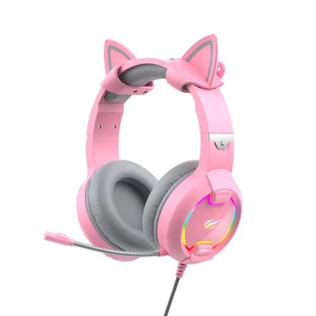 Pink Gaming Headphones Havit H2233D RGB 50mm