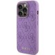 Guess iPhone 15 Pro Max Case Leather 4G Stamped, Purple