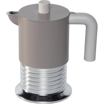 Alessi PM01/3 WG Vite Espresso Maker for 3 Cups, Induction-Compatible, Grey/Silver