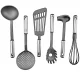 Kitchen Utensil Set, 40 Pieces, Stainless Steel and Nylon, Grey-Silver