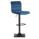 Sofotel Drava Adjustable Velvet Bar Stool with Back, Blue