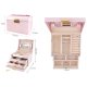 Jewelry Case Chest Display Box Storage Organizer, Pink