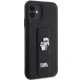 Karl Lagerfeld iPhone 11 Case Gripstand Saffiano Karl & Choupette, Black