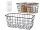 Hanging basket metal organizer hanging kitchen shelf black
