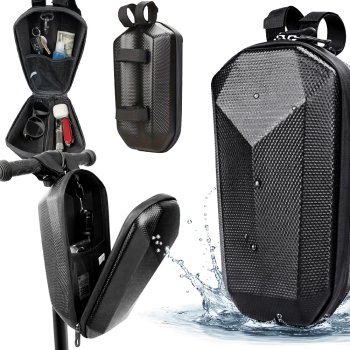 Waterproof Hard Shell Scooter and Bike Handlebar Bag 4L, Black