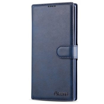 Samsung Galaxy Note 10 Plus (SM-N975F) AZNS Leather Stand Case Cover with Card Slots, Blue
