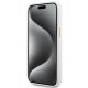 Чехол Guess Silicone Logo Strass 4G для iPhone 15 - белый